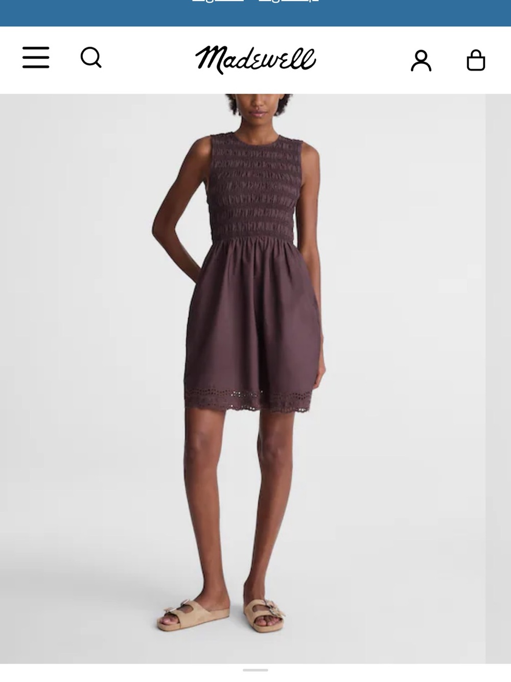 Madewell The Embroidered Melody Smocked Mini Dress